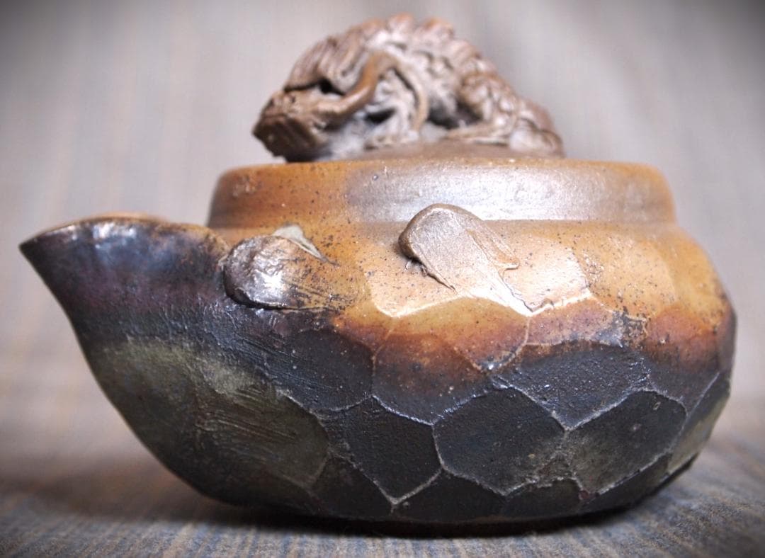 shineTLS★竹内靖之【師：山本陶秀】★備前龍摘み面取り宝瓶