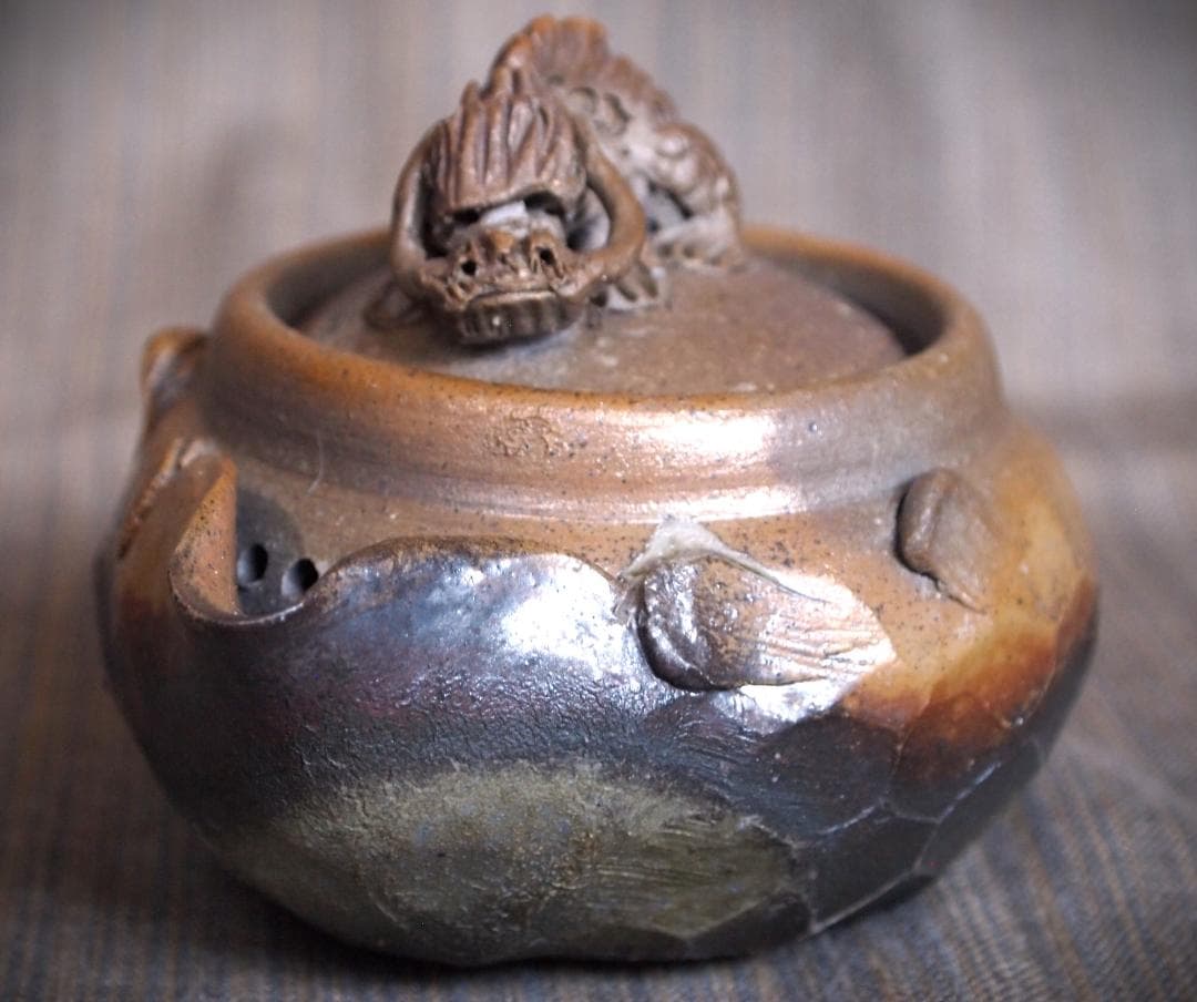 shineTLS★竹内靖之【師：山本陶秀】★備前龍摘み面取り宝瓶