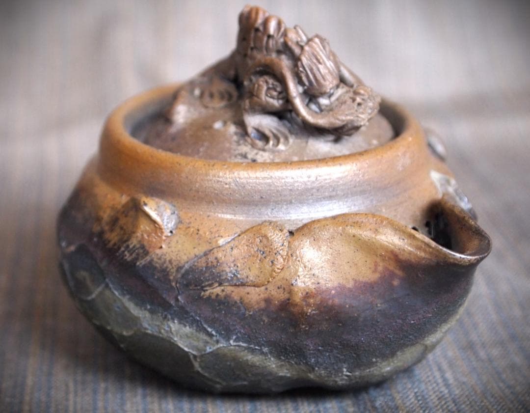 shineTLS★竹内靖之【師：山本陶秀】★備前龍摘み面取り宝瓶