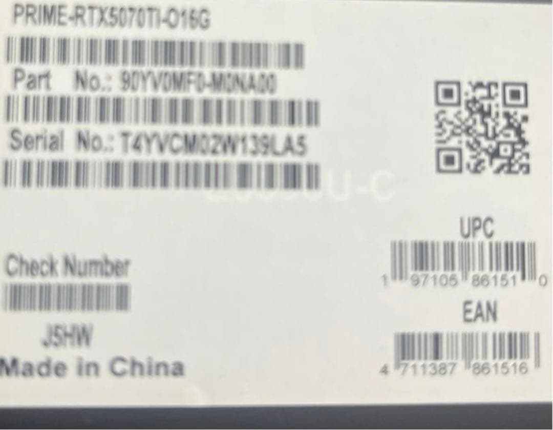 【新品】ASUS NVIDIA GeForce RTX 5070Ti