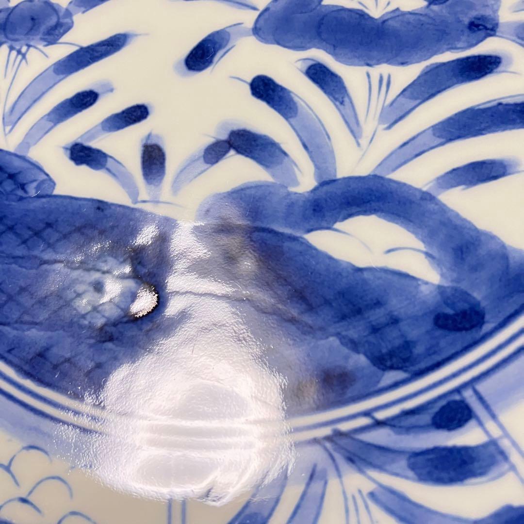 有田焼　染付　芙蓉手　輪花皿　大皿　よざん窯　与山窯