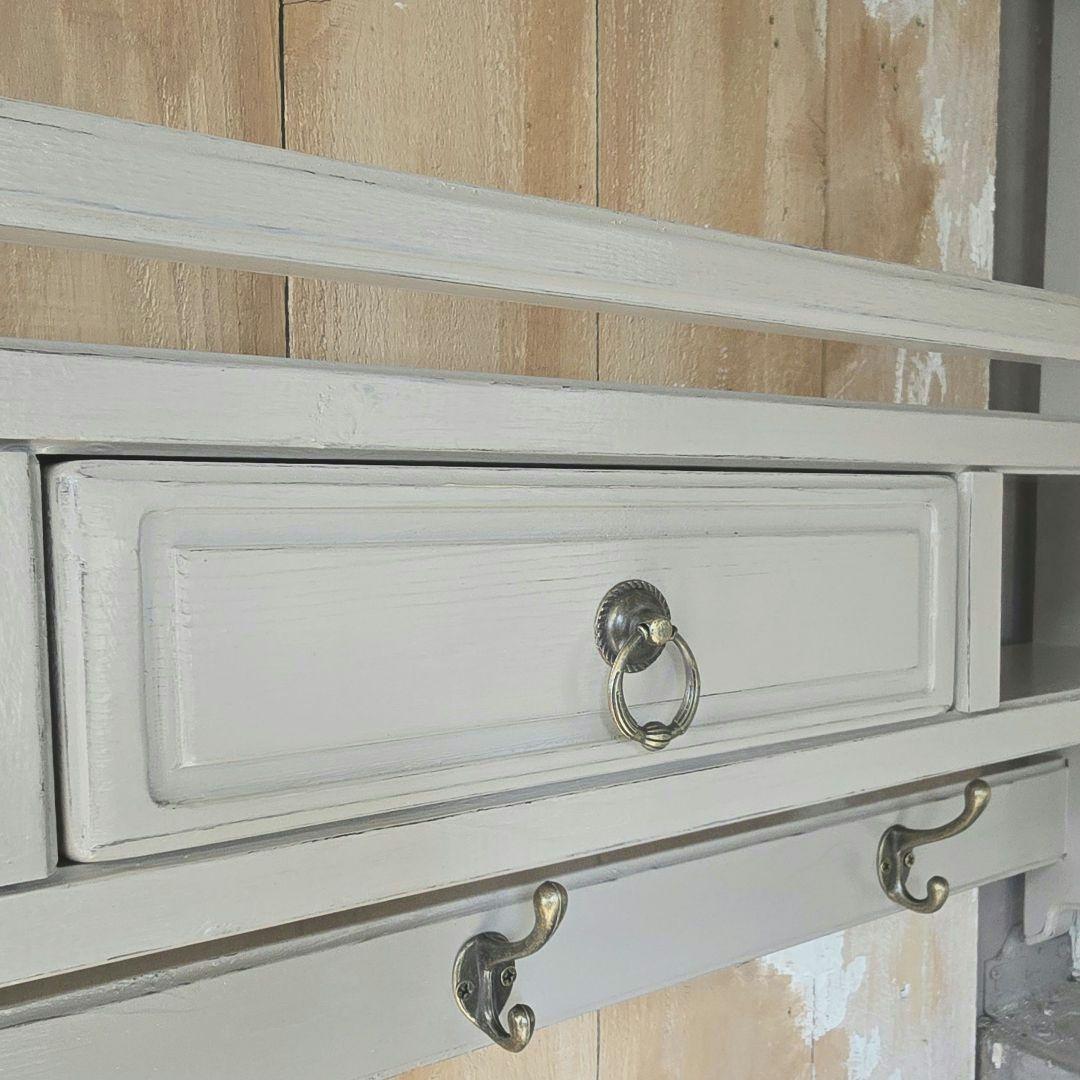 Alice 　フレンチアンティークシャビー壁掛けシェルフ　ワイド700