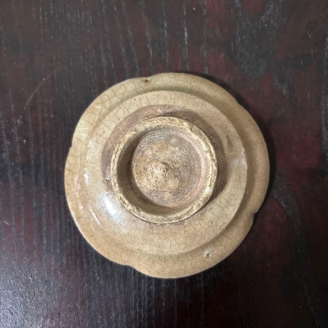 灰釉小皿　5点　豆皿　美濃瀬戸　酒盃　骨董　アンティーク　古道具　古民具　李朝