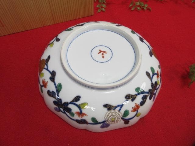 t*^様 8OL1102 未使用 其泉作 琳派古伊万里 盛皿 Φ25ｃｍ 深皿