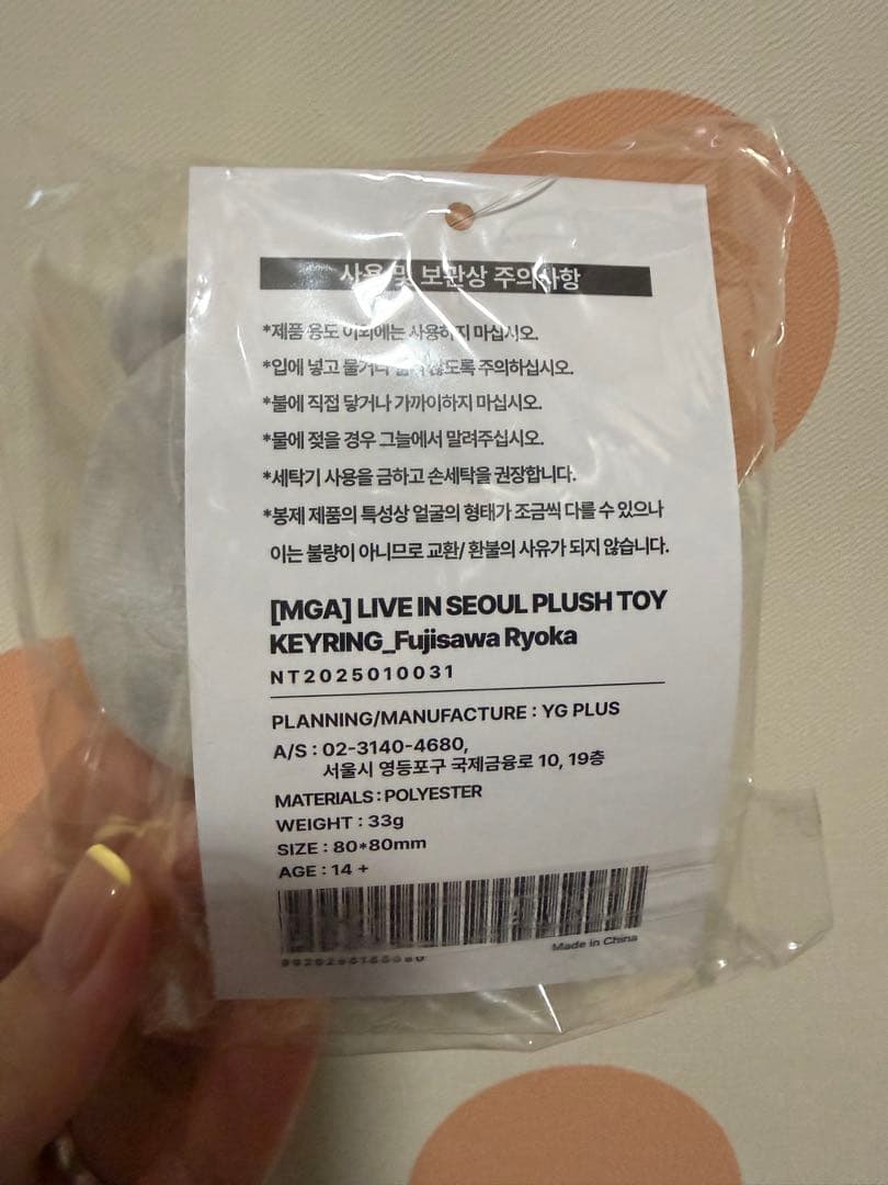 【新品未開封】藤澤涼香 ぬいぐるみキーホルダー 韓国限定