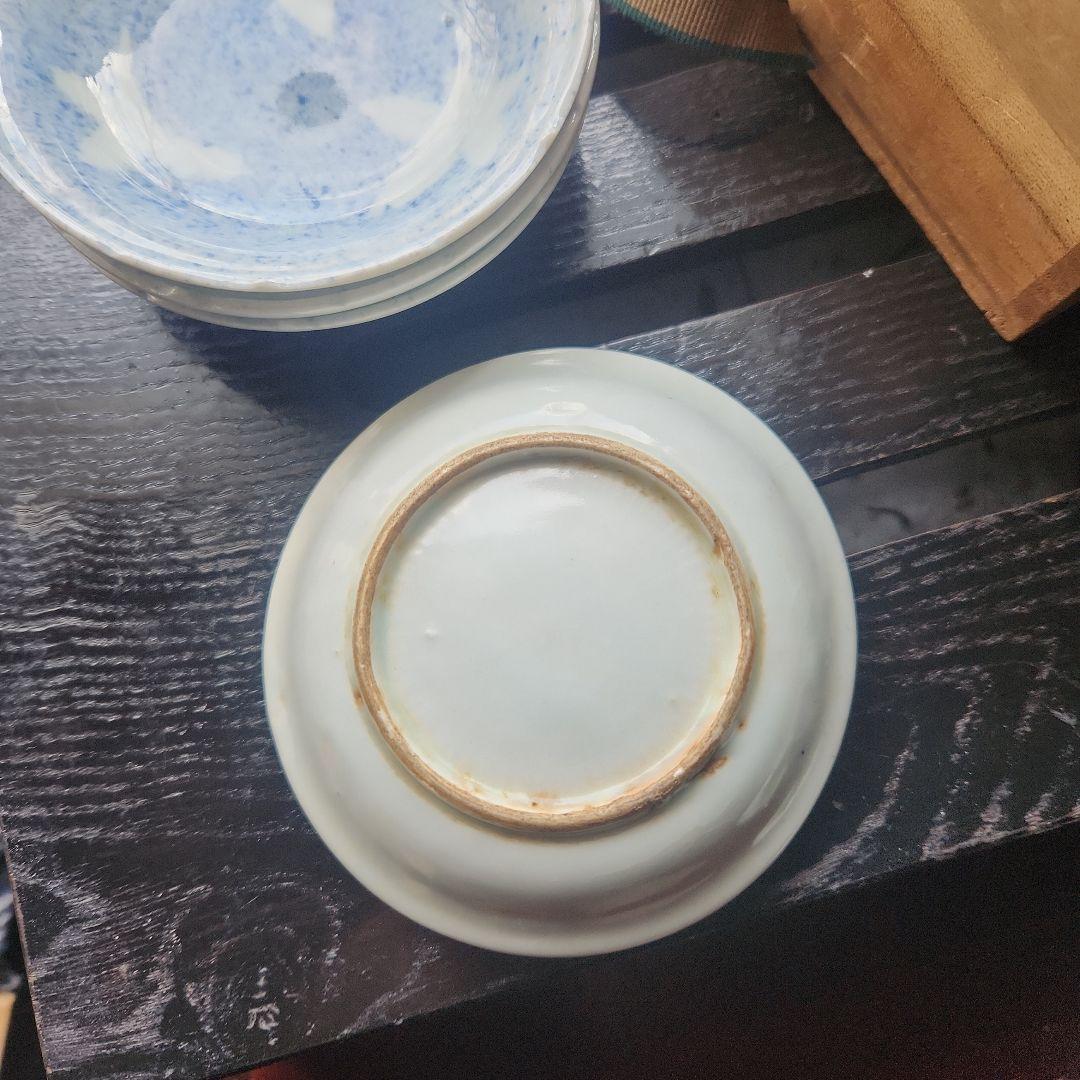 骨董　古伊万里　吹墨　紅葉紋の小皿セット