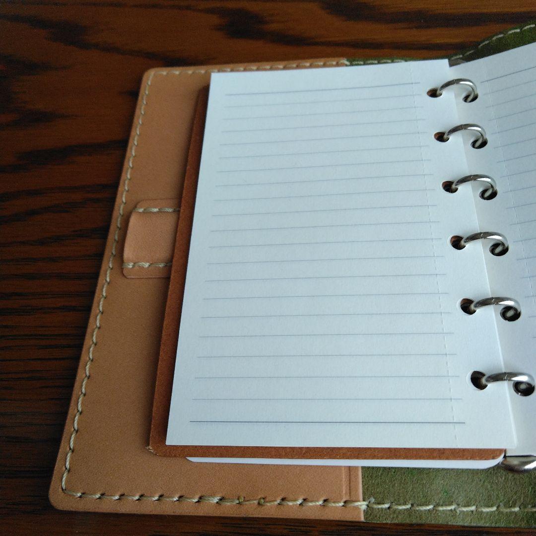 システム手帳　ルガトショルダー パロットグリーン　B7ミニ6穴用　フラットタイプ