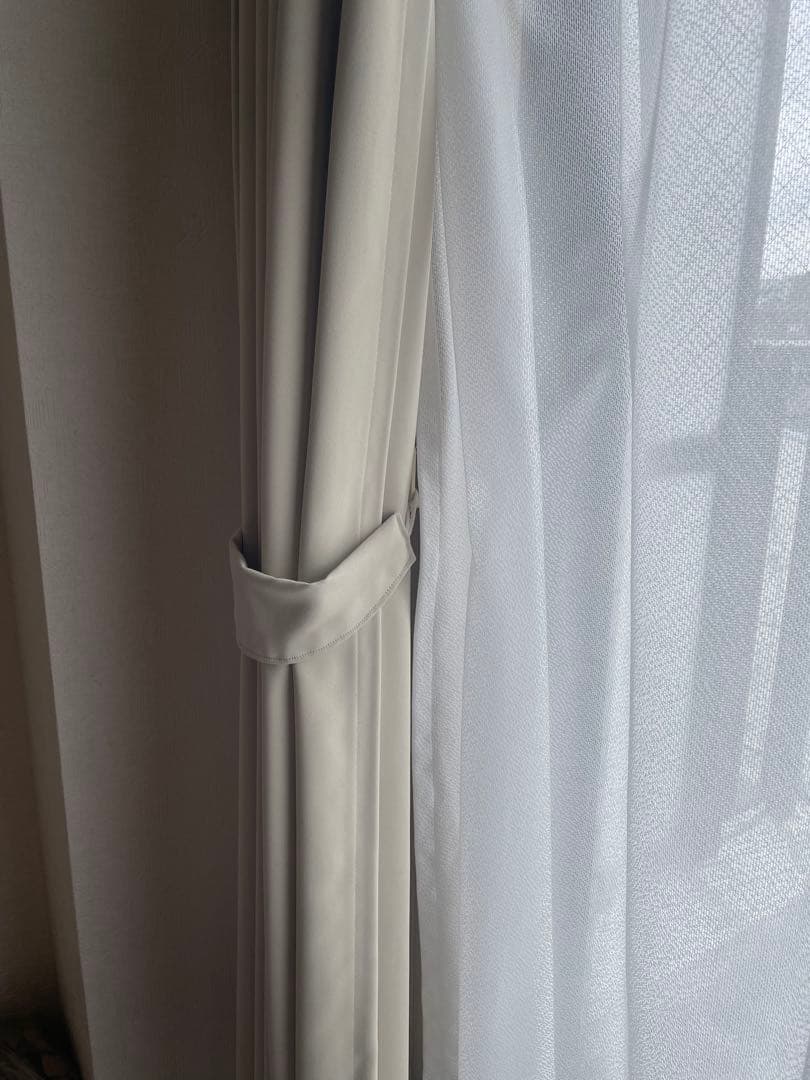 ケユカ　タック付き遮光カーテン&レースセット　掃き出し窓用