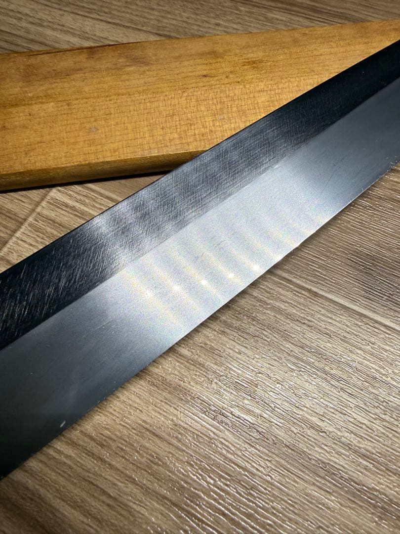 有次　本焼　柳刃包丁　刃渡り　尺一　天然砥石研ぎました。