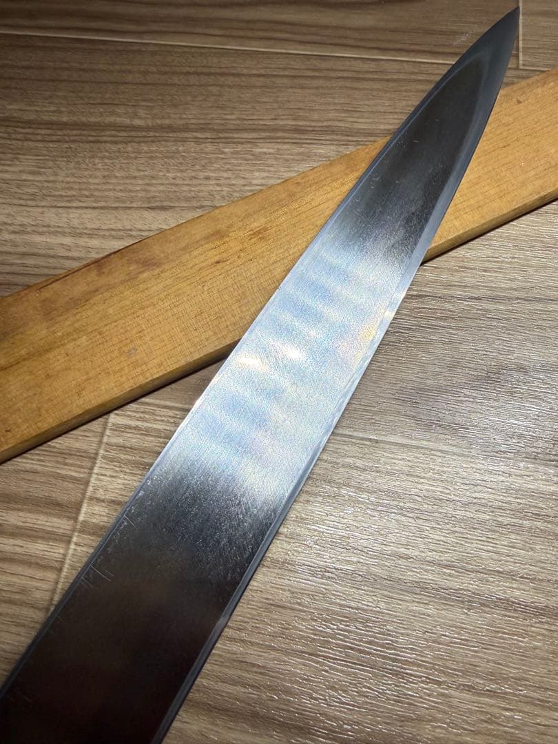 有次　本焼　柳刃包丁　刃渡り　尺一　天然砥石研ぎました。