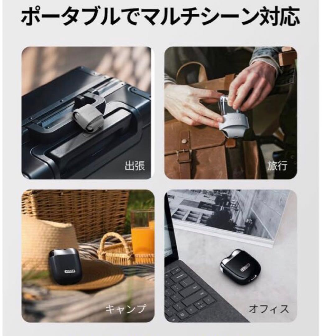 メンズ 電動シェーバーmini ブラック回転式IPX7防水 typeC充電式