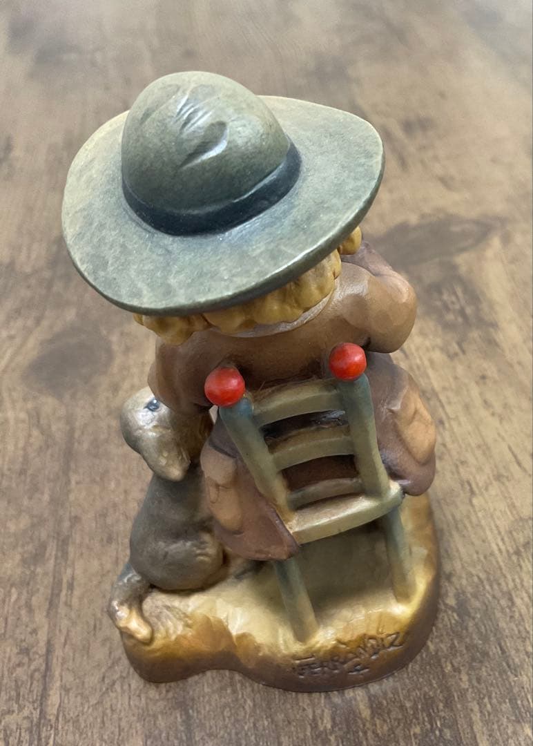 【限定版】2,250体/アンリ【ANRI】/少年の人形（木彫り）置物