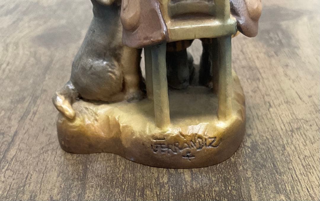 【限定版】2,250体/アンリ【ANRI】/少年の人形（木彫り）置物