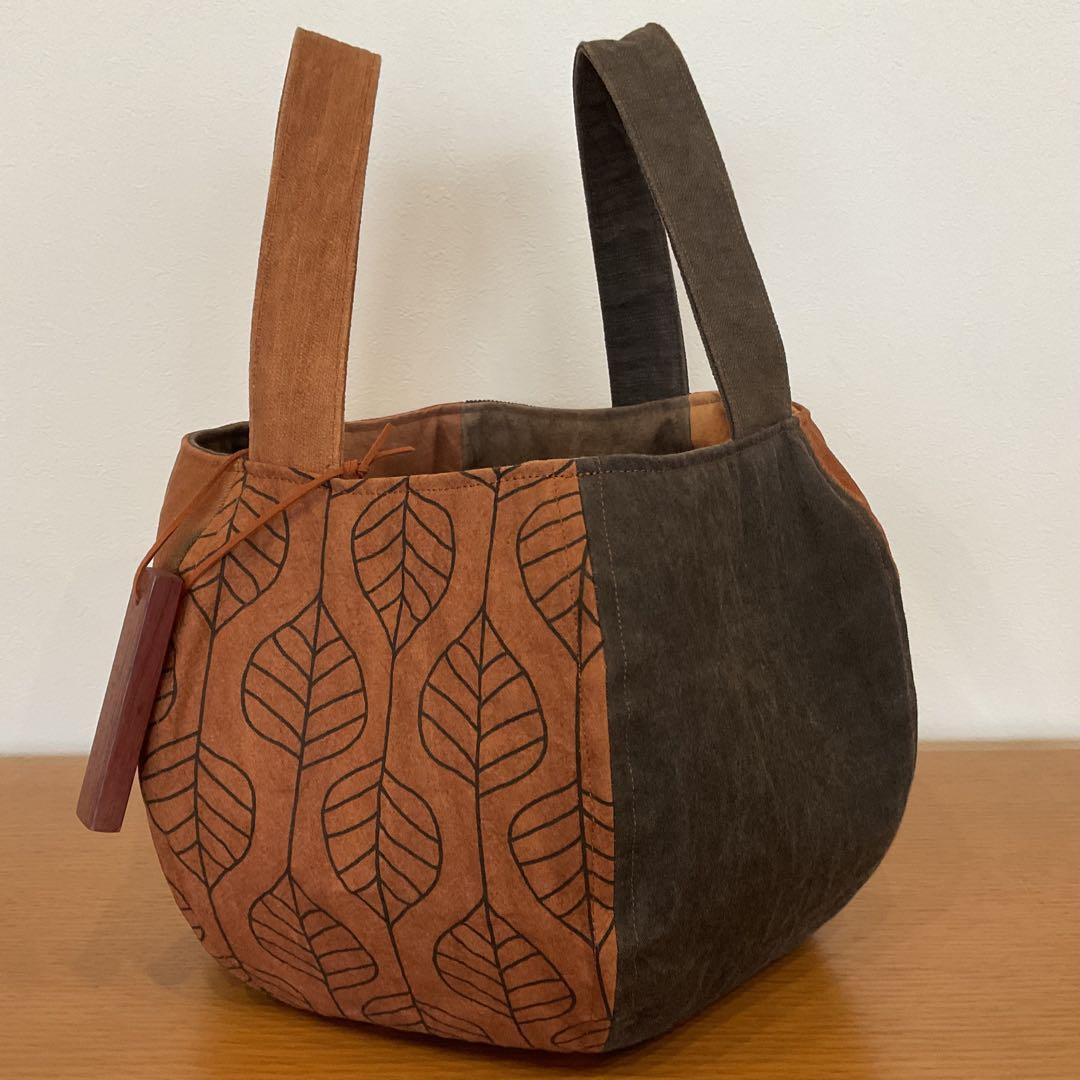 柿渋染め6色　ヘキサゴントートバッグ（広口）