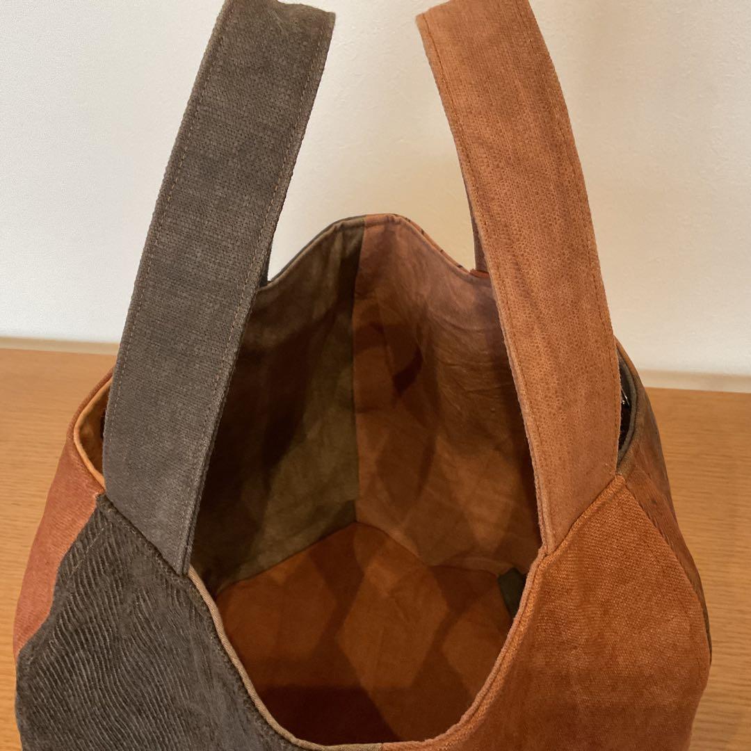 柿渋染め6色　ヘキサゴントートバッグ（広口）