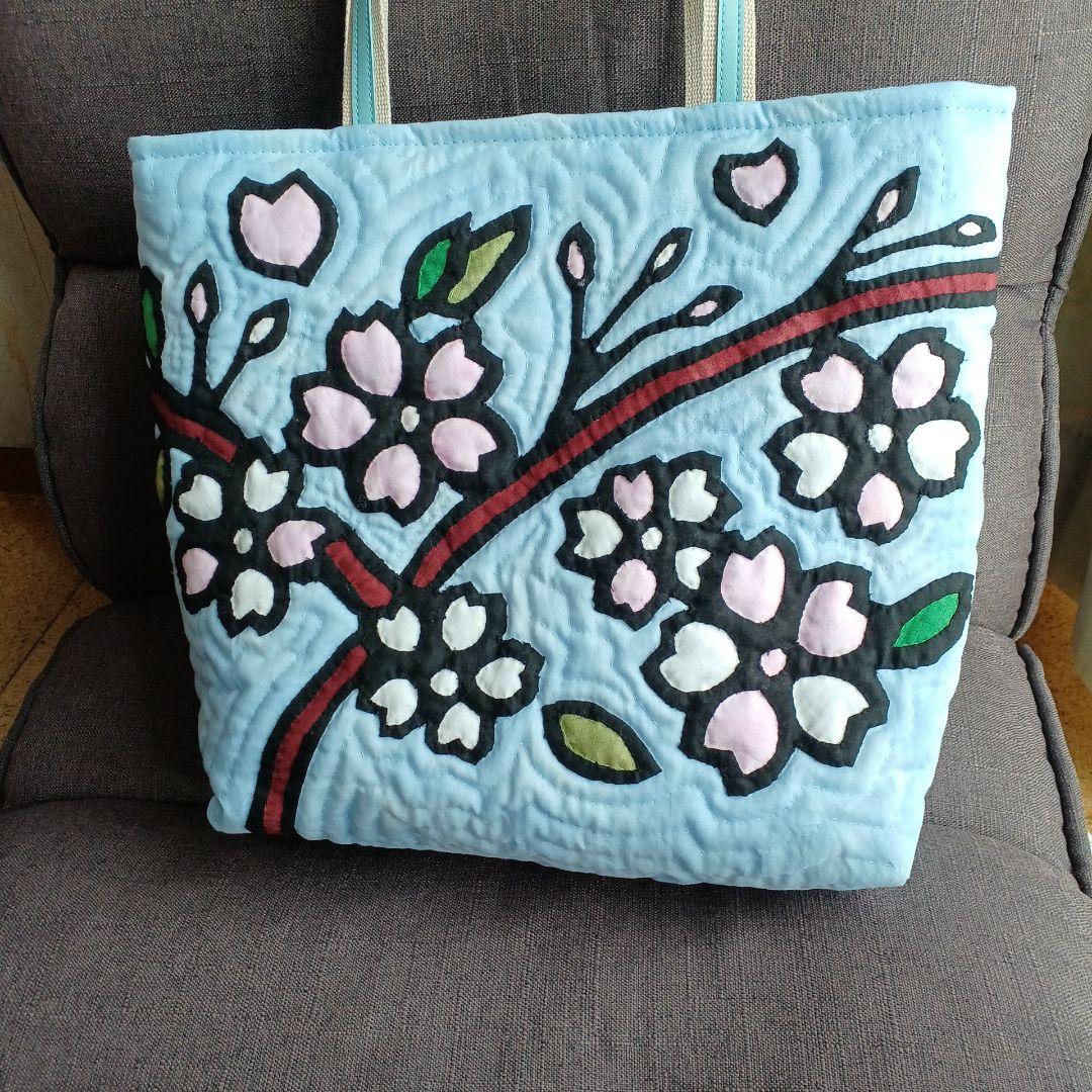 ハワイアンキルトトートバッグ(桜)