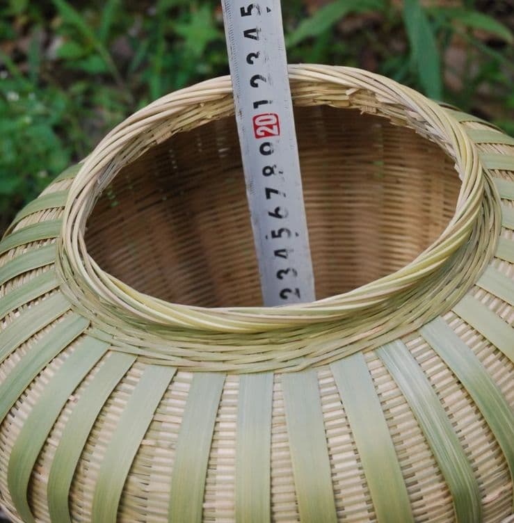 竹細工 極上品 茶道具 茶葉収納  蓋付手作工芸品