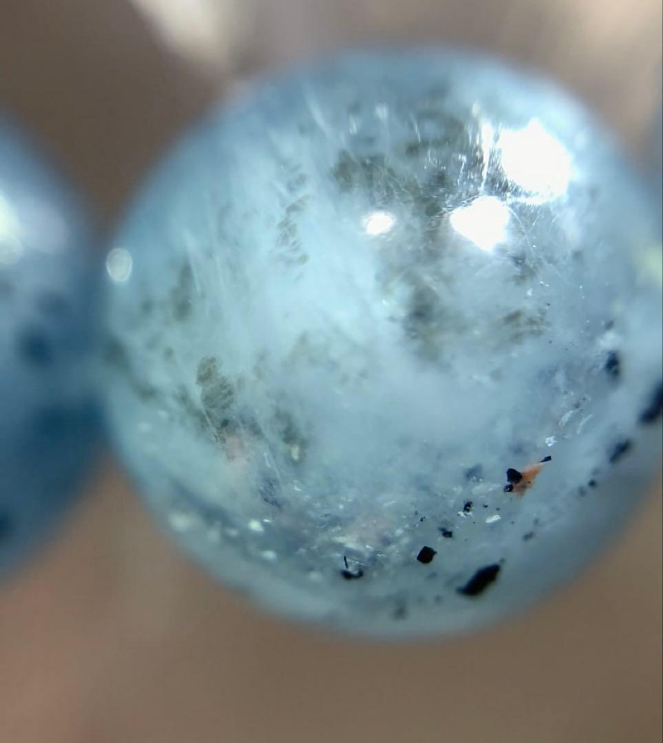 ⭐️発色抜群⭐️マイカインアクアマリン　ブレスレット① アクアマリン