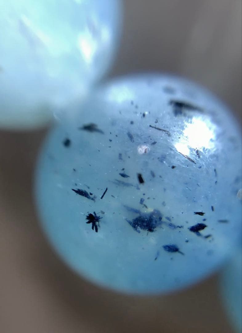 ⭐️発色抜群⭐️マイカインアクアマリン　ブレスレット① アクアマリン