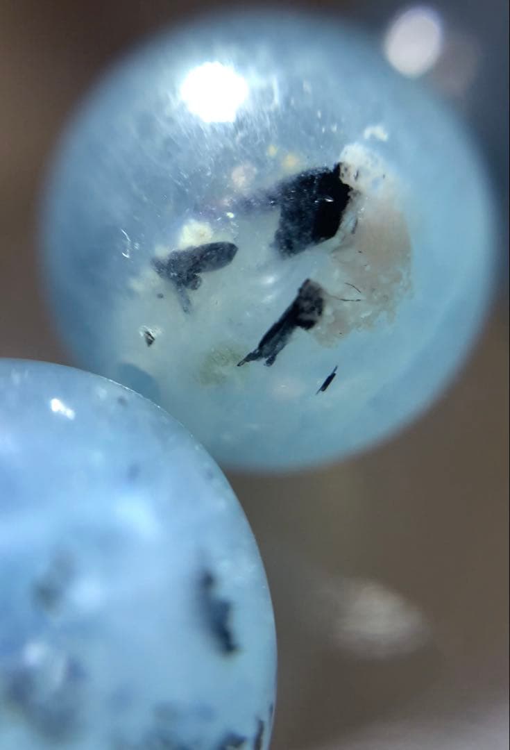 ⭐️発色抜群⭐️マイカインアクアマリン　ブレスレット① アクアマリン