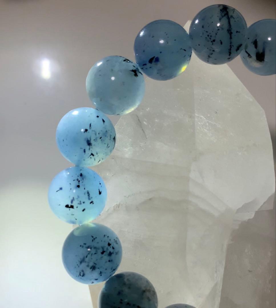 ⭐️発色抜群⭐️マイカインアクアマリン　ブレスレット① アクアマリン