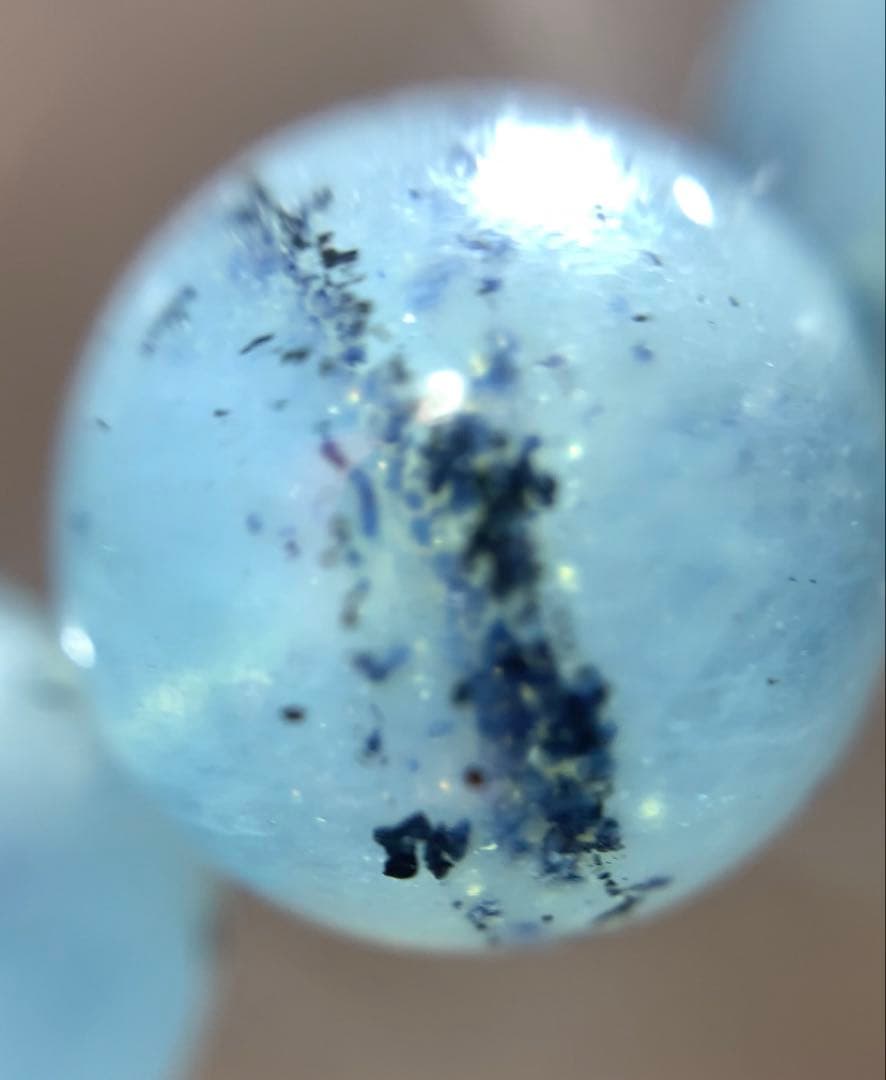 ⭐️発色抜群⭐️マイカインアクアマリン　ブレスレット① アクアマリン