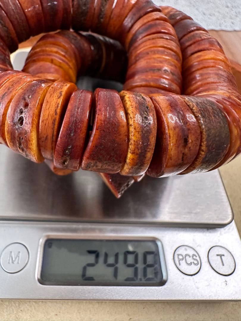 T-757 文玩　チベット ヤク　カパラ　頭蓋骨　稀少　ネックレス 念珠　魔除け