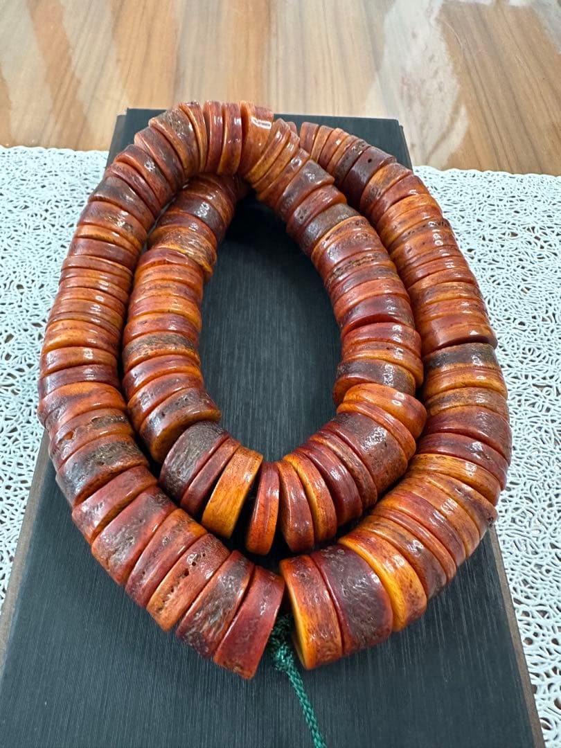 T-757 文玩　チベット ヤク　カパラ　頭蓋骨　稀少　ネックレス 念珠　魔除け