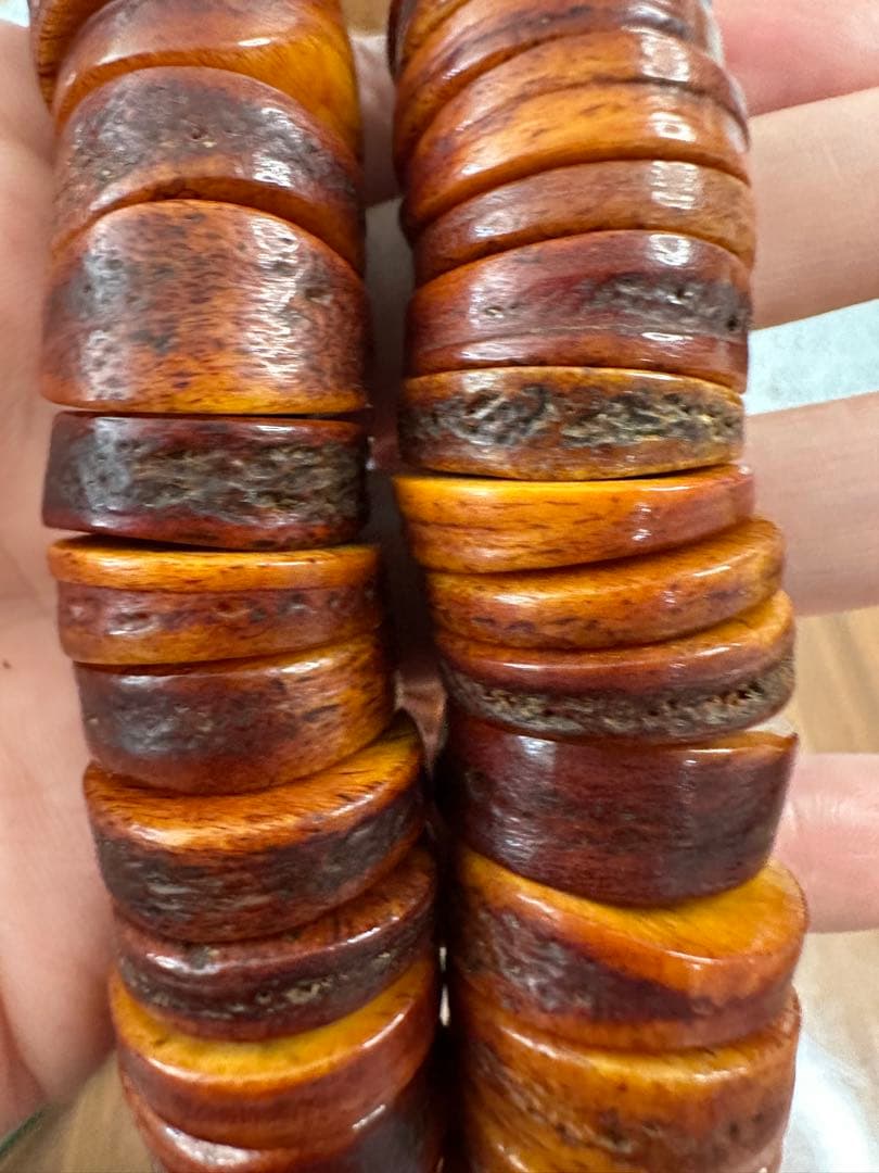 T-757 文玩　チベット ヤク　カパラ　頭蓋骨　稀少　ネックレス 念珠　魔除け