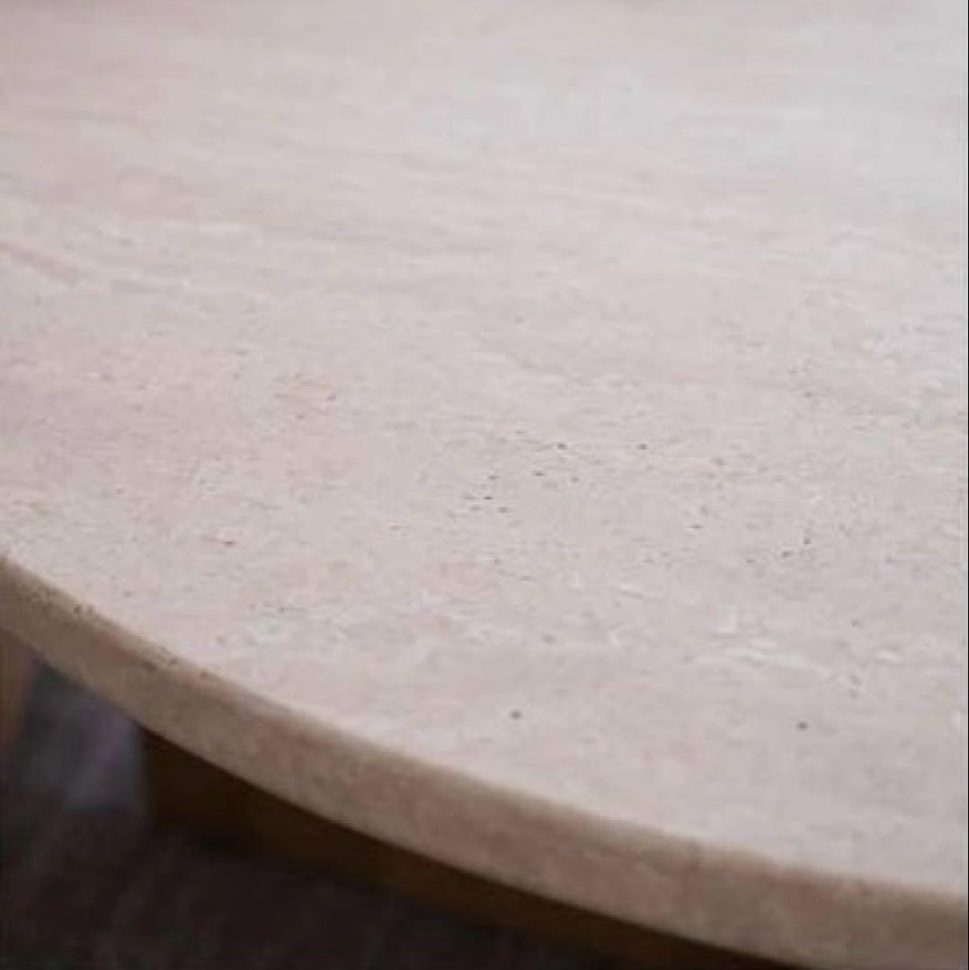 大理石 ウッド ラウンドテーブル　ローテーブル