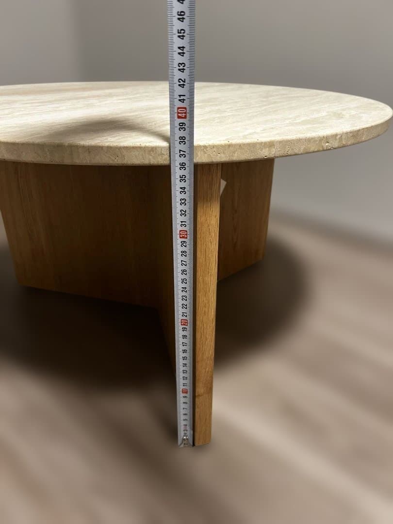 大理石 ウッド ラウンドテーブル　ローテーブル