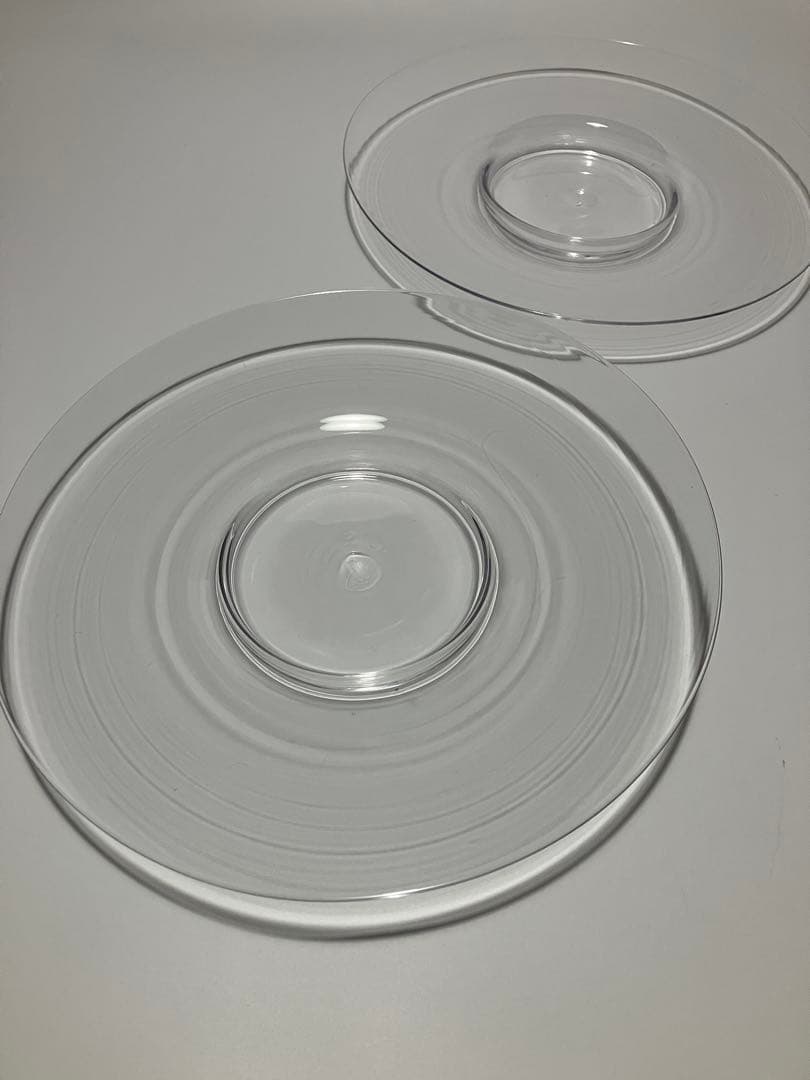 【極美品】　稲葉知子　吹きガラス　リム皿　φ 約24.5cm 2枚セット