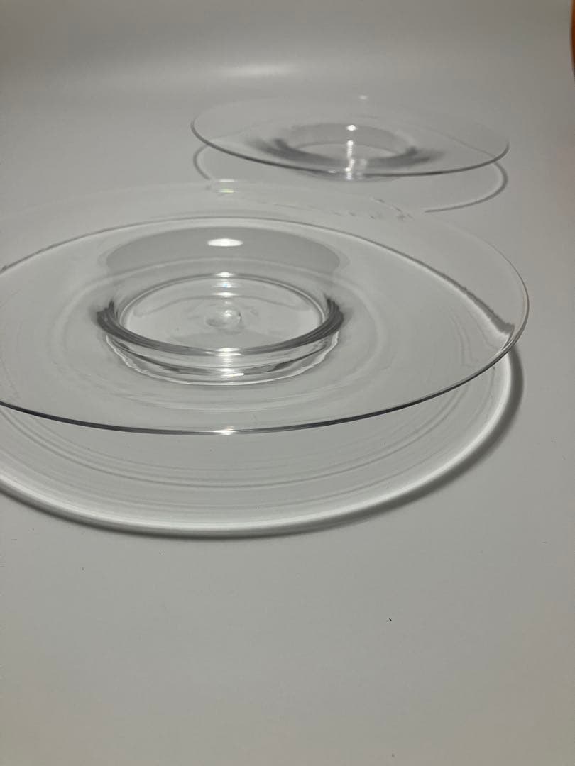 【極美品】　稲葉知子　吹きガラス　リム皿　φ 約24.5cm 2枚セット