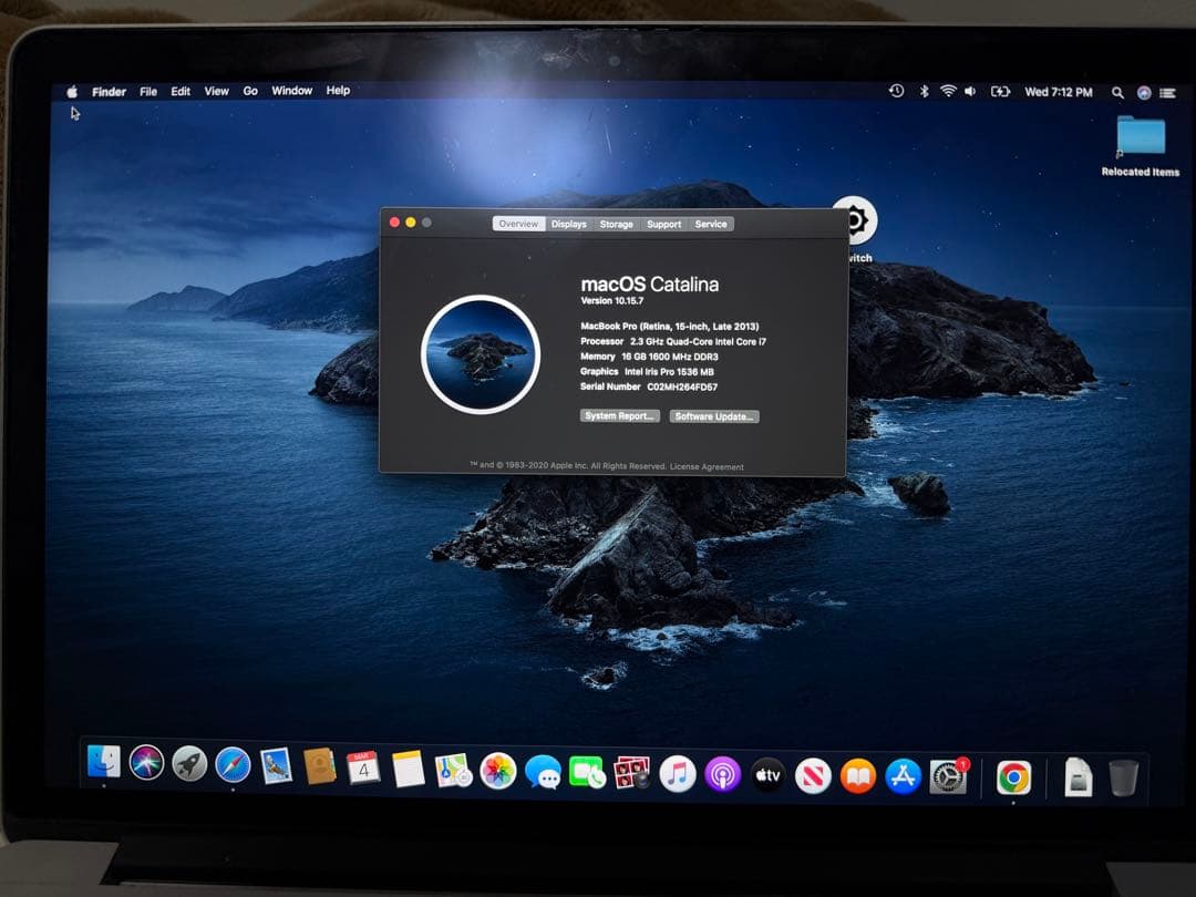 Apple MacBookPro 15.4インチ　シルバー　モデルA1398