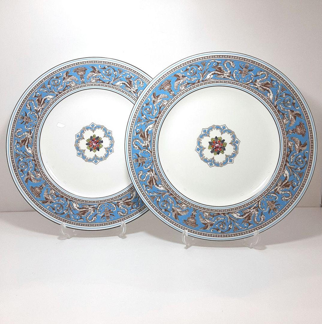 専用Y1275-8 ウェッジウッド フロレンティーンターコイズ 大皿2枚　ぬ