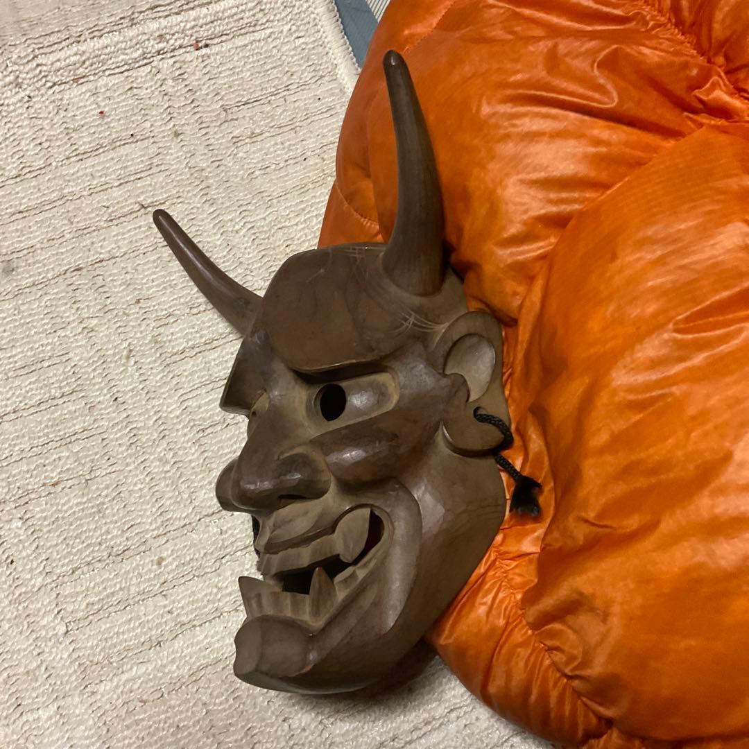 鬼の面　木彫り　【魔除け面】。