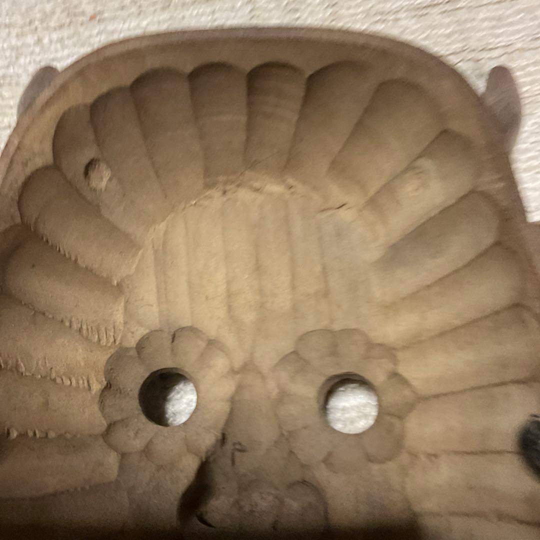 鬼の面　木彫り　【魔除け面】。