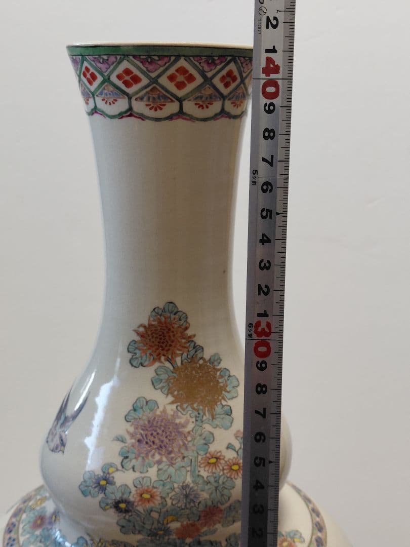 薩摩古薩摩大花瓶　明治期　約42cm