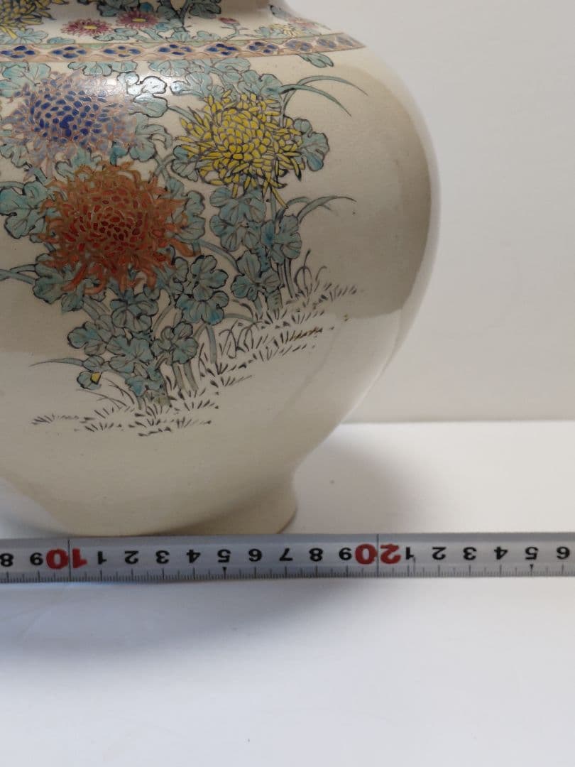 薩摩古薩摩大花瓶　明治期　約42cm