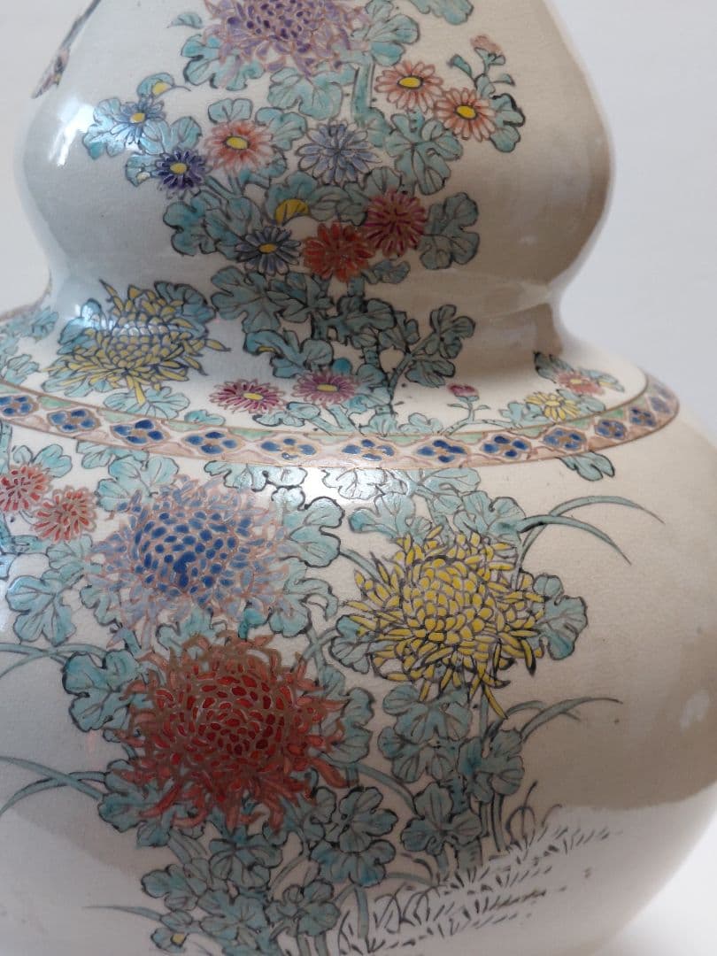 薩摩古薩摩大花瓶　明治期　約42cm