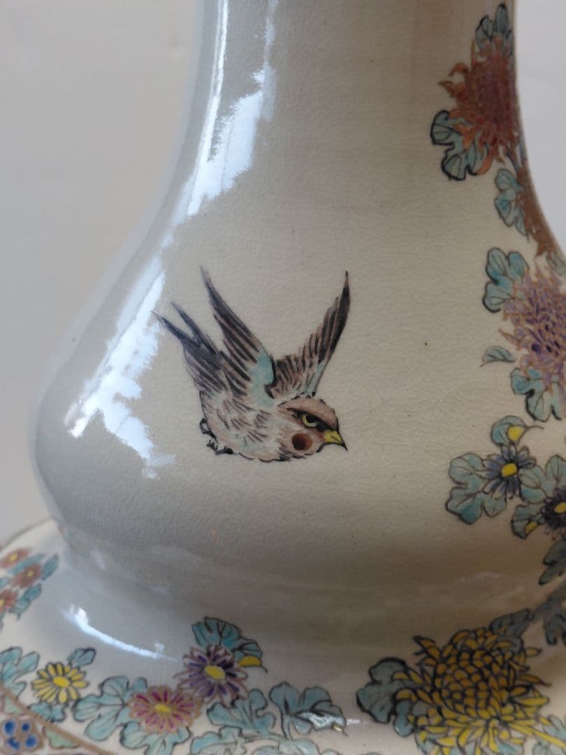 薩摩古薩摩大花瓶　明治期　約42cm