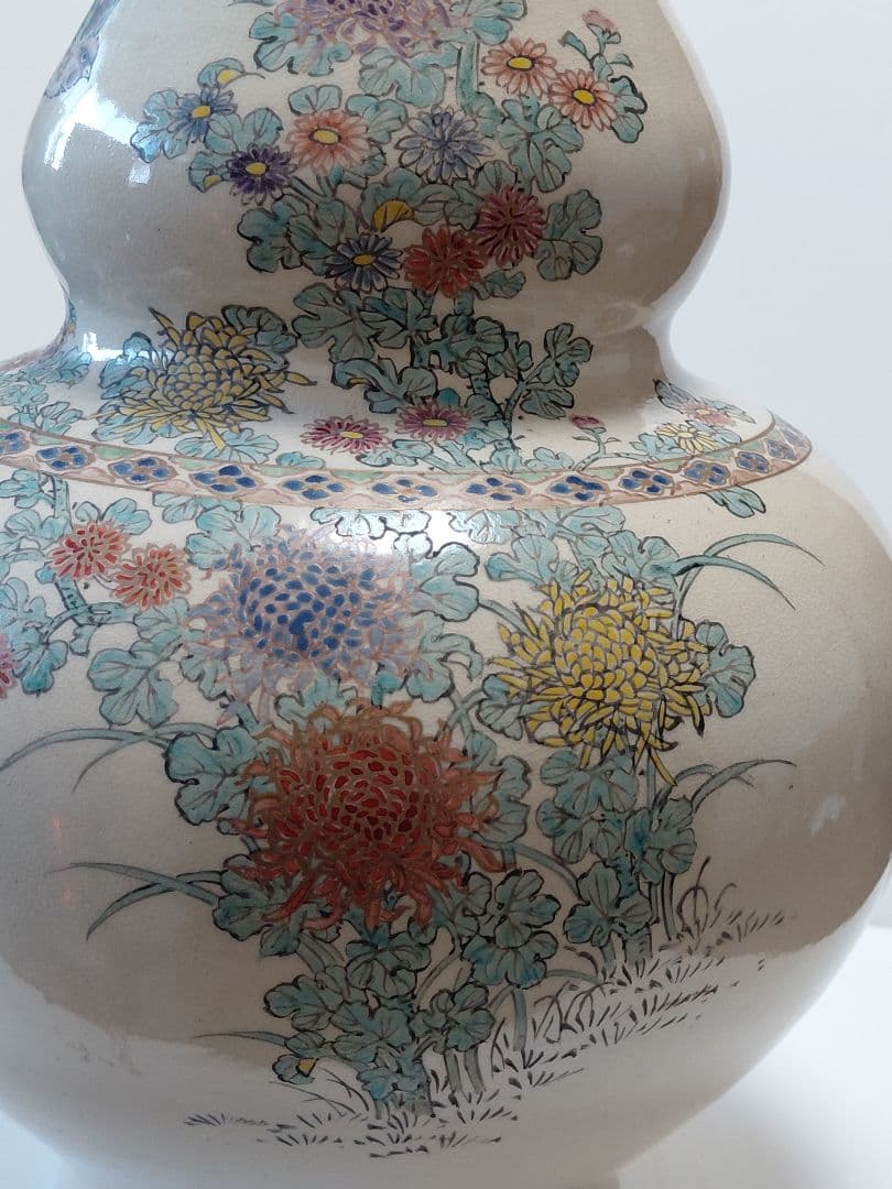 薩摩古薩摩大花瓶　明治期　約42cm