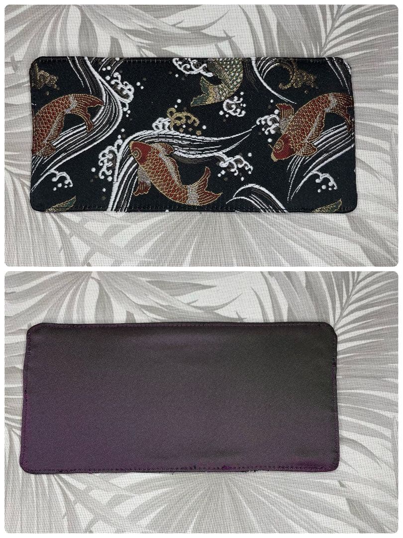 L size wide 鯉&鷹　京都西陣織　金襴メッセンジャーバック　底板付