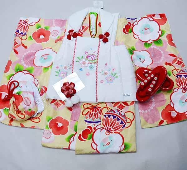 七五三 三歳 女児 被布着物フルセット 半衿 伊達襟 足袋付き お仕立て無料