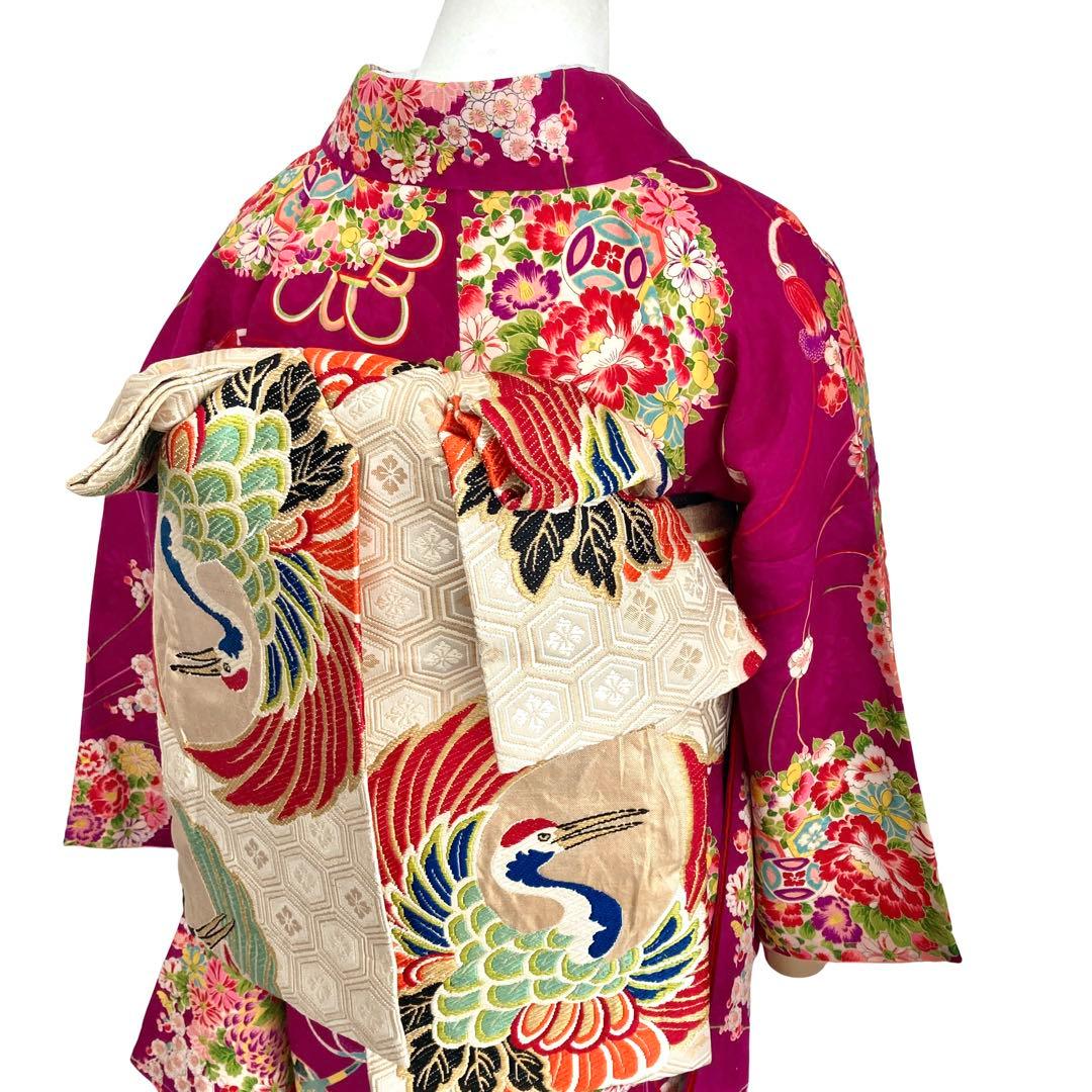 花車 花薬玉 ジュニア アンティーク着物 昭和レトロ 大正ロマン NO