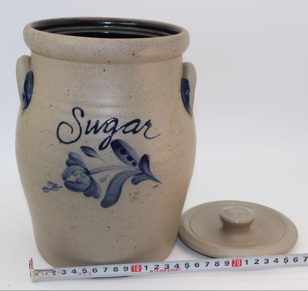 ROWE POTTERY ソルト・ガレイズド陶器製シュガーポット U.S.A.製