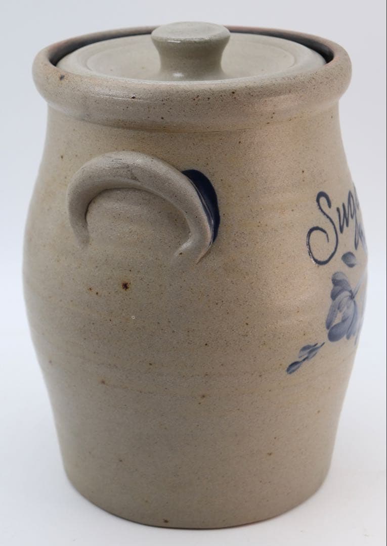 ROWE POTTERY ソルト・ガレイズド陶器製シュガーポット U.S.A.製