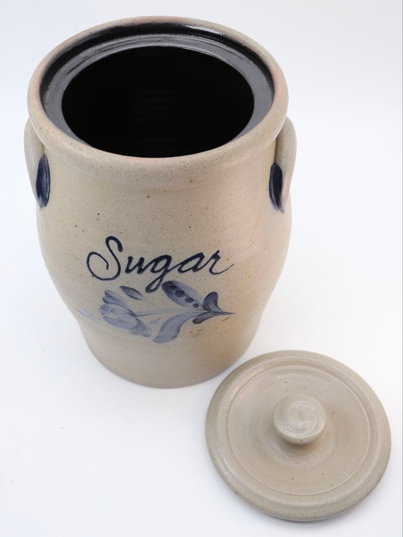 ROWE POTTERY ソルト・ガレイズド陶器製シュガーポット U.S.A.製