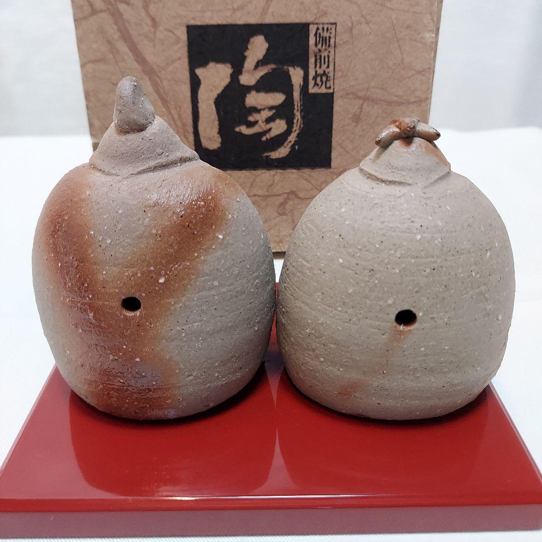 雛人形　砥部焼きよし窯　備前焼　手びねり　土鈴　姫だるま　ガラスケース　まとめ売