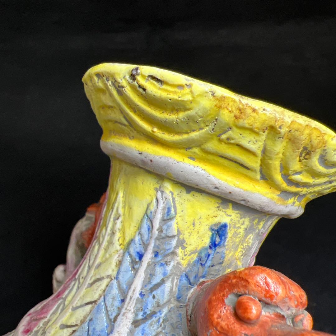 中国清時代　大清乾隆年製　粉彩浮彫龍図花瓶　東Y8-0408☆2F